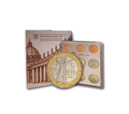 Vatican Euro Coin Set BU 2025 with €5 bimetallic coin