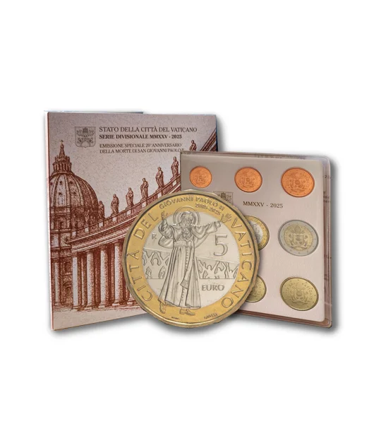 Vatican Euro Coin Set BU 2025 with €5 bimetallic coin