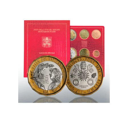 Vatican Euro Coin Set BU 2024 with €5 bimetallic coin
