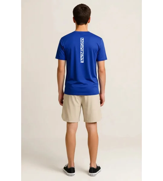 Junior Match Point Vertical Royal Blue Performance Tee