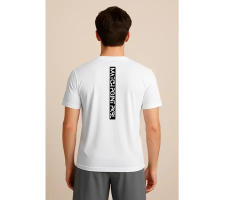 Men's Vertical Logo White Performance Tee