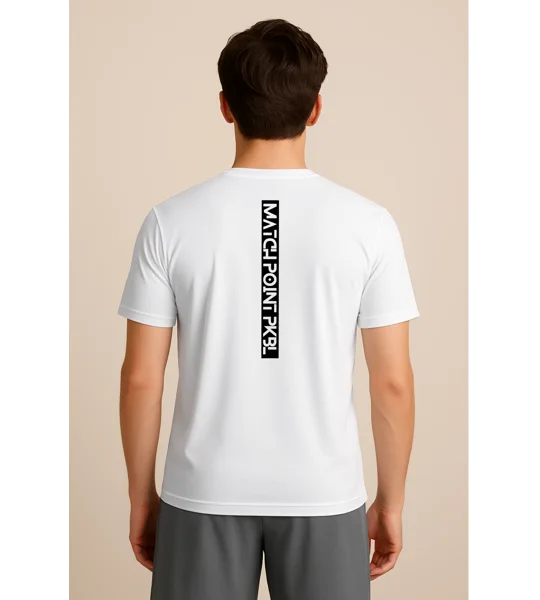 Men's Vertical Logo White Performance Tee