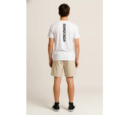 Junior Match Point Vertical White Performance Tee