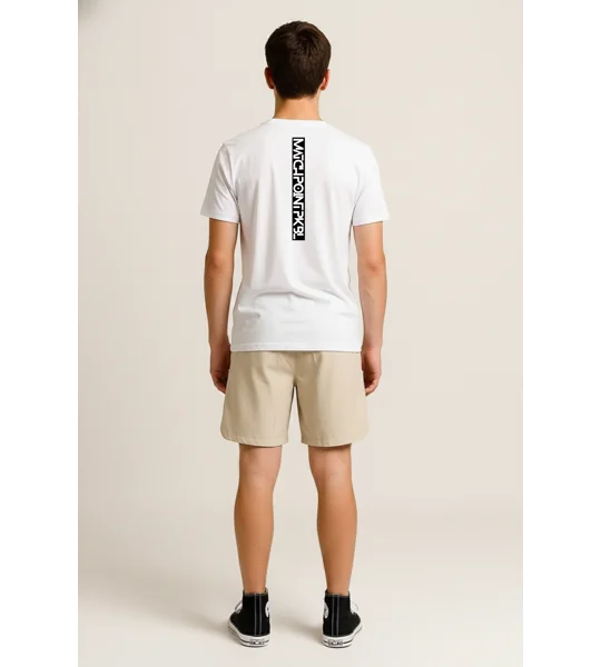 Junior Match Point Vertical White Performance Tee