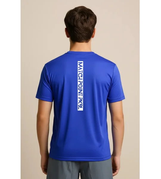 Men's Vertical Logo Royal Blue Performance Tee