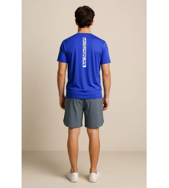 Men's Vertical Logo Royal Blue Performance Tee