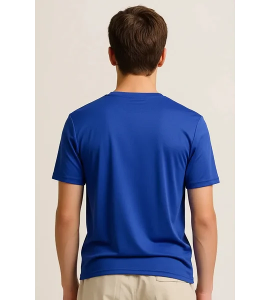 Junior Match Point Single MP logo Royal Blue Performance Tee