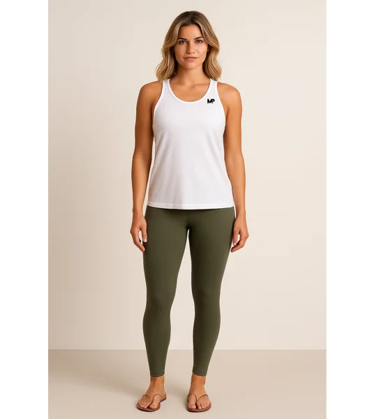Women's/Junior's Racerback Stretch Tank Top White
