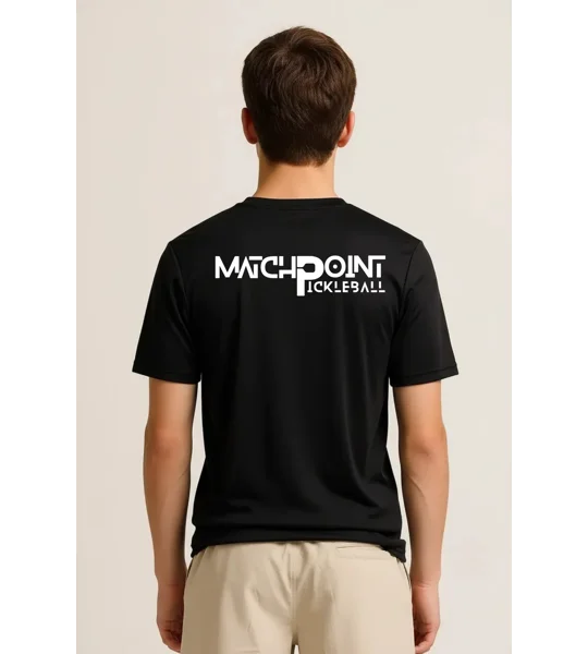 Junior Match Point Black Performance Tee