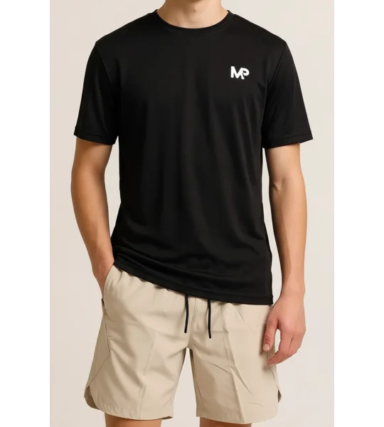Junior Match Point Black Performance Tee