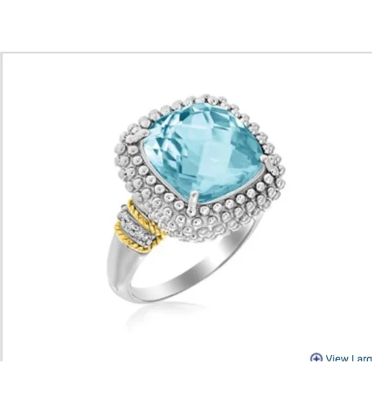 Blue topaz and diamond ring