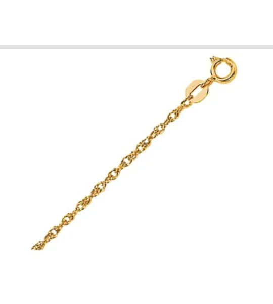 15kt yellow gold machine rope vhain