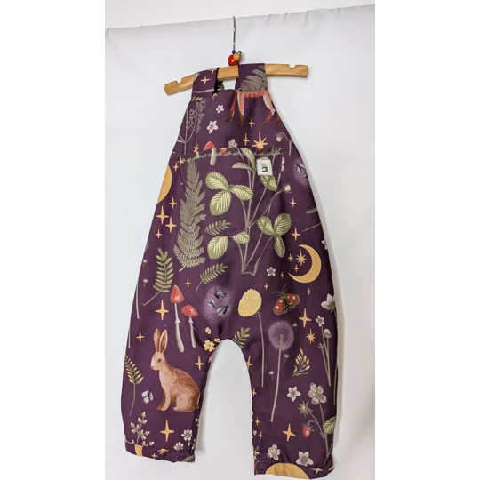 Toddler dungarees,(2-3y) , enchanted woods, witchy celestial pattern baby gift, kids clothes