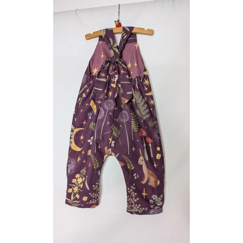 Toddler dungarees,(2-3y) , enchanted woods, witchy celestial pattern baby gift, kids clothes