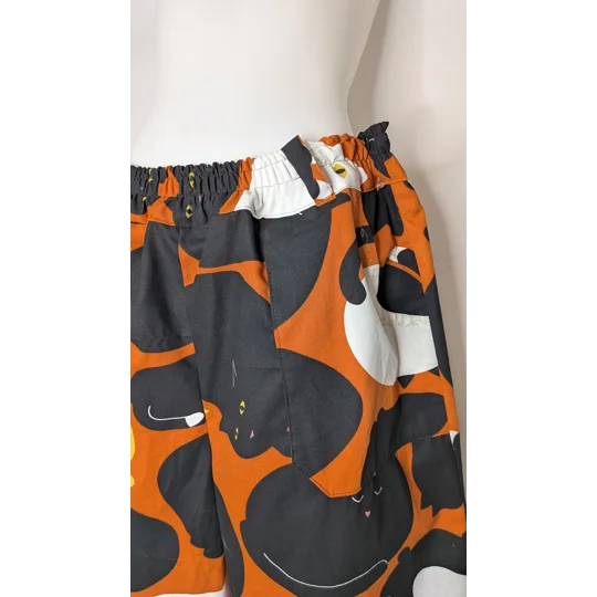 Wide Leg Trousers: Size 22, stretch waist pants, plus size, cats pattern pants, casual trousers