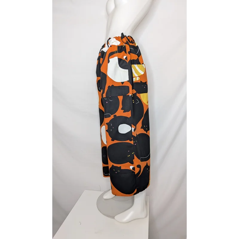 Wide Leg Trousers: Size 22, stretch waist pants, plus size, cats pattern pants, casual trousers