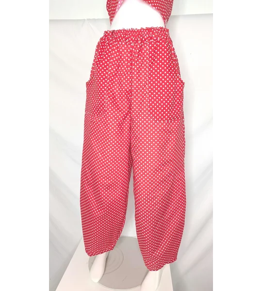 Reworked barrel Leg Trousers: Size 16, hotty spotty