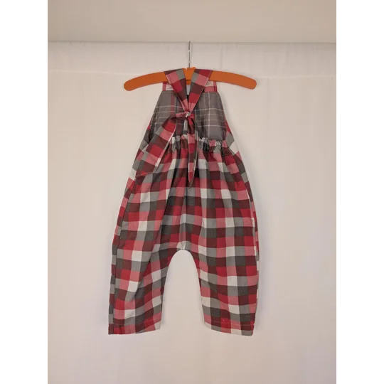 Checkered toddler dungarees,(2-3y) sustainable children's gift.