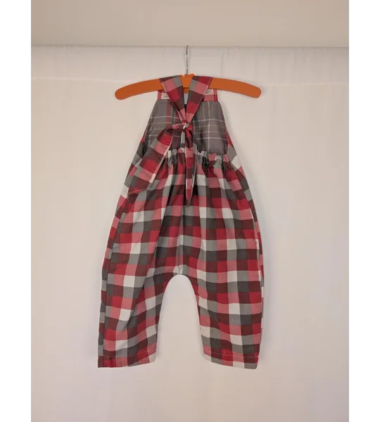 Checkered toddler dungarees,(2-3y) sustainable children's gift.