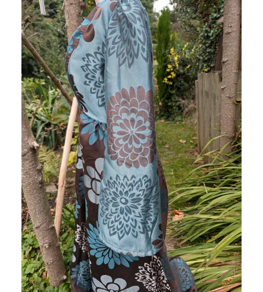 Handmade Floral Maxi Dress: Upcycled Vintage Style, Size 10