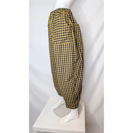 Reworked barrel Leg Trousers: Size 14 yellow check this out