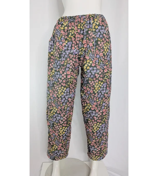 Loose Fit Trousers, Size 12- garden green pansy