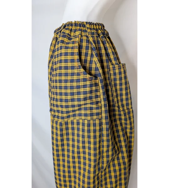 Reworked barrel Leg Trousers: Size 14 yellow check this out