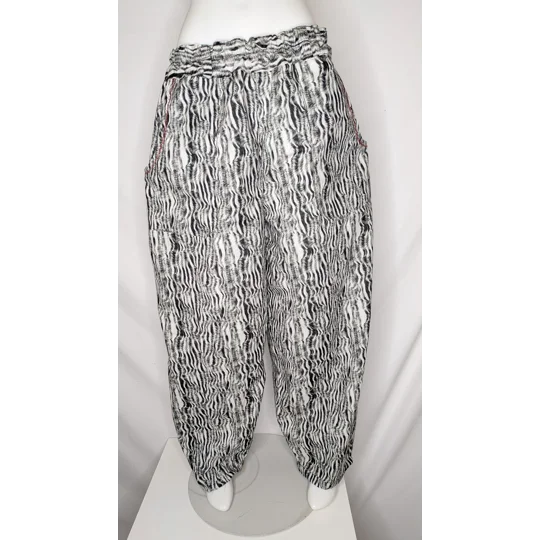 Barrel Leg zebra zen trousers: Size 16, baggy trousers