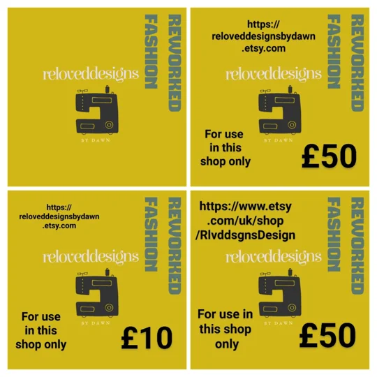 Reloved Designs Fashion Voucher, Reworked Clothing Gift Card