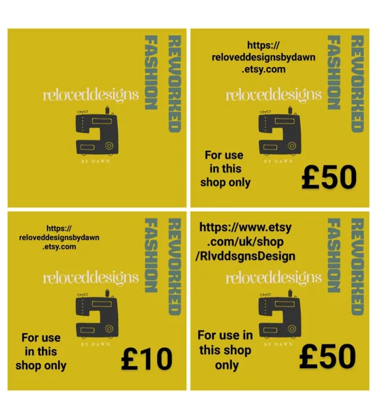 Reloved Designs Fashion Voucher, Reworked Clothing Gift Card