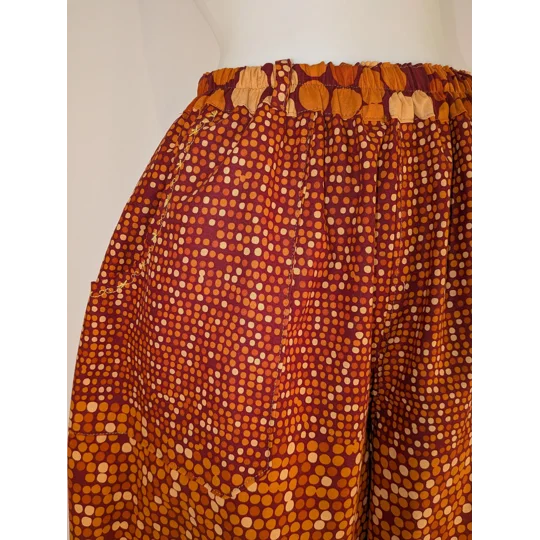 Reworked barrel Leg Trousers: Size 16, warm orange spots