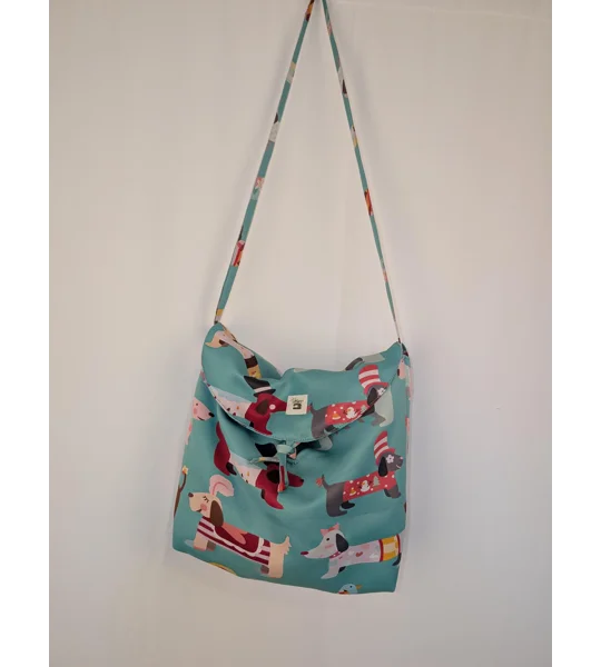 Unique shoulder Bag: Dachshund dogs print large parcel bag.