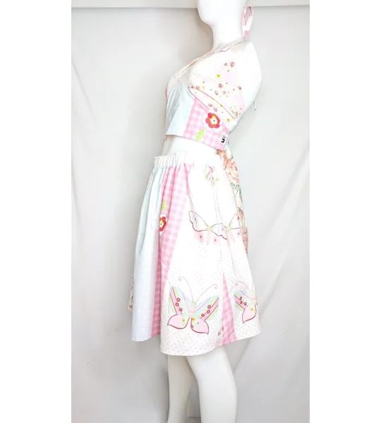 Ditsy summer two piece skirt outfit 16 candy butterfly