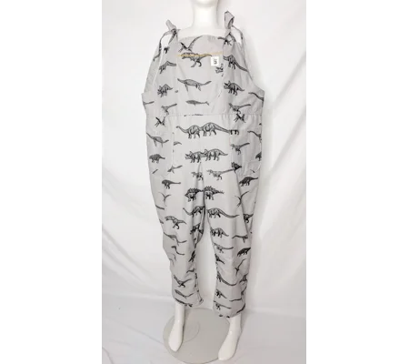 Dungarees: Size 16-18/XL Baggy Fit Overalls, dinosaur stripes