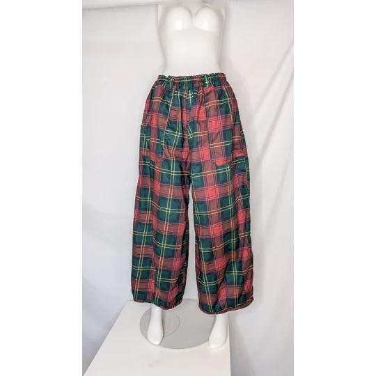 Reworked barrel Leg Trousers: Size 18 Celtic rouge tartan