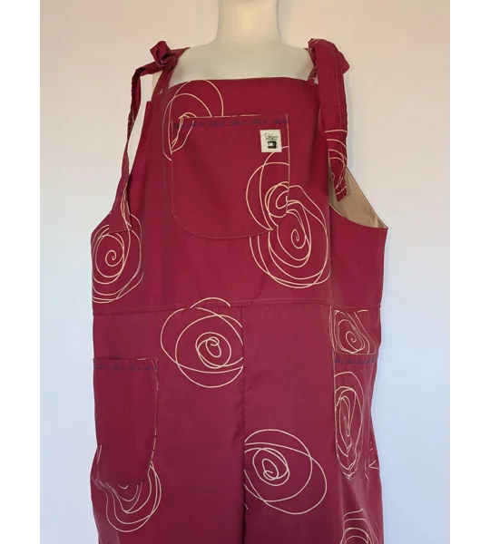 Upcycled Tie-Top Dungarees: Fushia pink, Plus Size 22