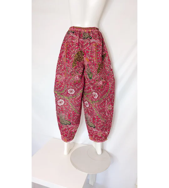 barrel Leg Trousers: Size 14 pink ethnic