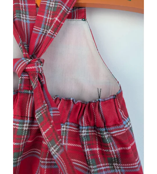 Tartan baby dungarees age (6-9m)- ethical junior clothing