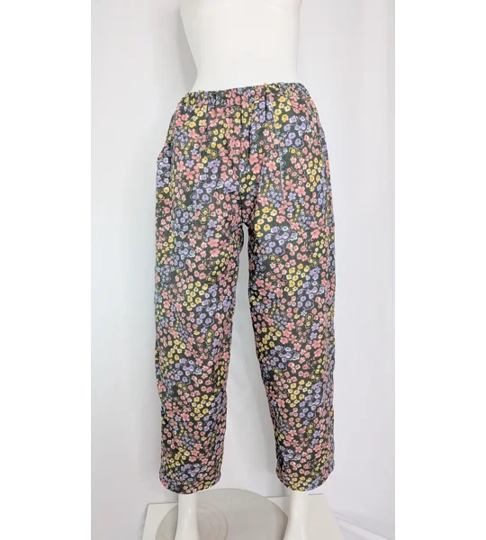 Loose Fit Trousers, Size 12- garden green pansy