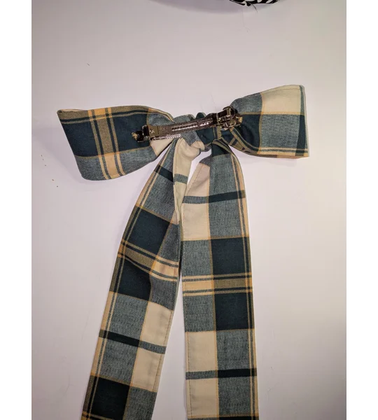 Upcycled Fabric Barrette Hair Giant Feminine bow: vintage style floral hair decoration