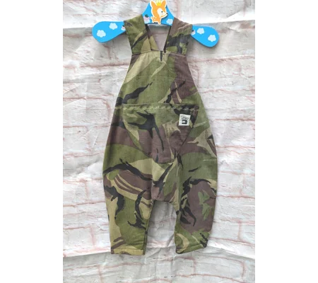 Camouflage Baby Dungarees (3-6m): Reworked Military Romper