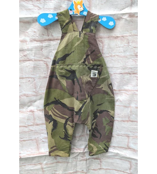 Camouflage Baby Dungarees (3-6m): Reworked Military Romper