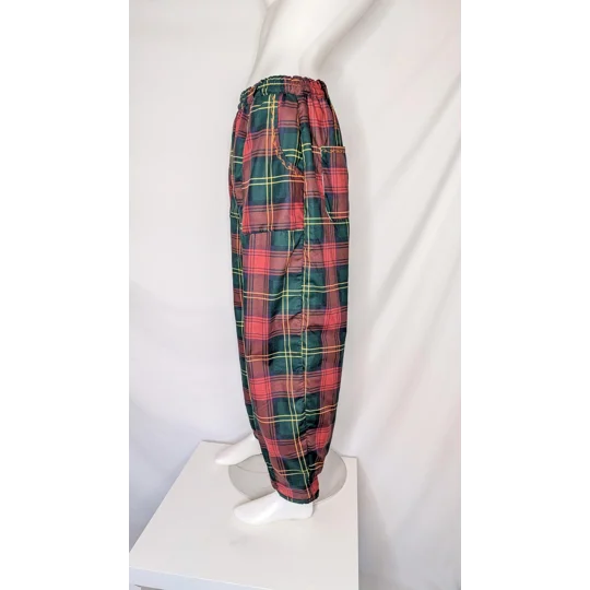Reworked barrel Leg Trousers: Size 14 amber check pants