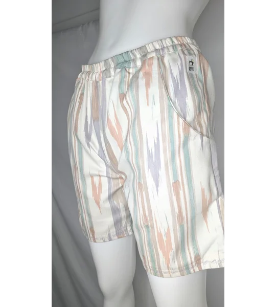 Striped Vintage Fabric Shorts - Size 10 Upcycled Summer Beachwear