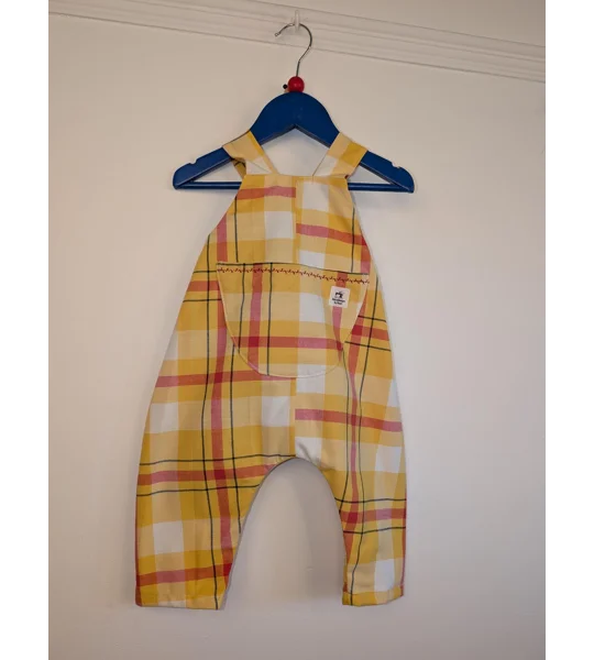 Baby Dungarees age 3-6m check-reworked clothing
