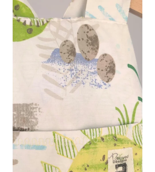 Dinosaur Dungarees, romper,(2-3y) sustainable children's gift.