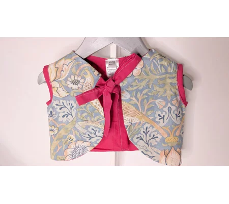 Vintage Floral Child Waistcoat, Upcycled Cotton, Cottage Core Style (12-18m)