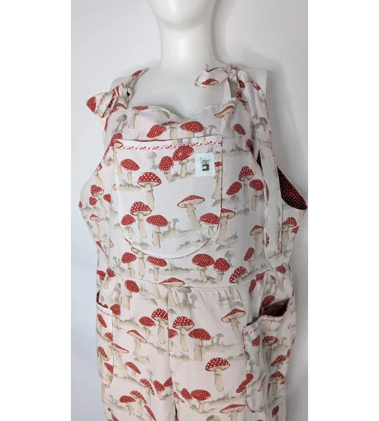 Dungarees: Size 16-18/XL , forest dweller mushroom