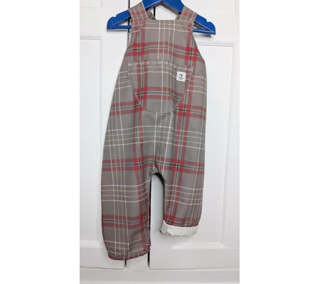 Kids Dungarees, preppy red check, Toddler (3-4 years)