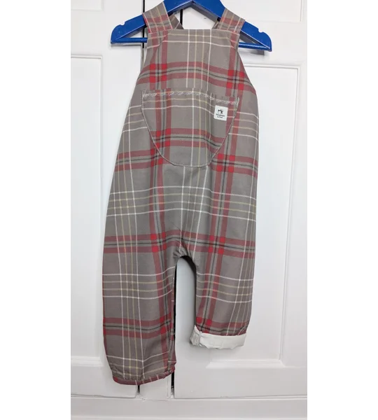 Kids Dungarees, preppy red check, Toddler (3-4 years)